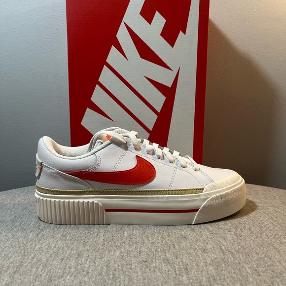 Nike Shoes - Nike Court Legacy Lift White Gold Red Causal Women Shoe Size 8.5 DM7590-110
